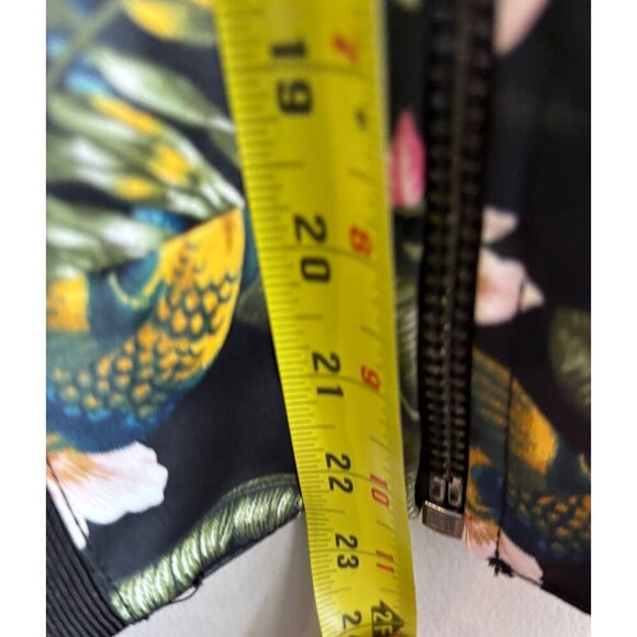 H&M Mens Reversible Bomber Jacket Floral Colorful Ribbed Cuffs Full Zip Sz XL - Picture 6 of 9